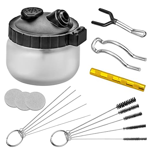 BLUESEABUY Limpieza para Pistola de Aerógrafo Set de Limpieza Aerografo con Bote de Limpieza Cepillos de Limpieza Aguja de Limpieza