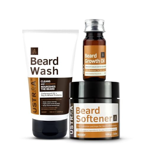 Ustraa Beard Lover's Pack - Gift for Men | Beard Growth Oil - Boo...