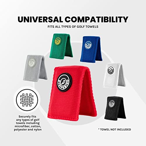 Stripebird - Magnetic Clip For Any Golf Towel (Major Red) - Highest Strength Magnet - Easily Access Golf Towel While You Golf - Attaches To Golf Cart, Clubs Or Golf Hub - Removable From Towels #TOP5
