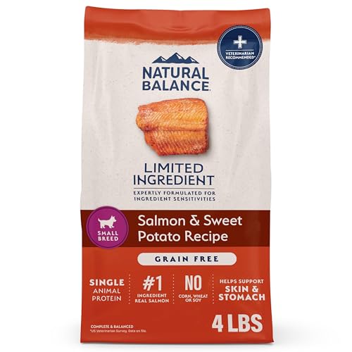Natural Balance Limited Ingredient Small Breed Adult Grain-Free Dry Dog Food, Salmon & Sweet Potato Recipe, 4 Pound (Pack of 1)