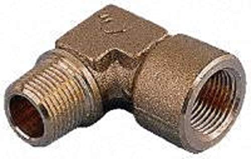 Parker 0144 21 21-pk20 Adaptor, Brass, BSPT and BSPP Threaded Elbow Male and Female, R1/2 and G1/2 (Pack of 20)