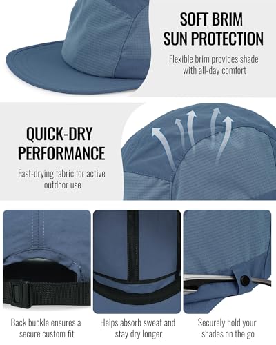 Image of CLAPE Snapback 5 Panel Hat for Men Flat Bill Funny Trucker Hats Running