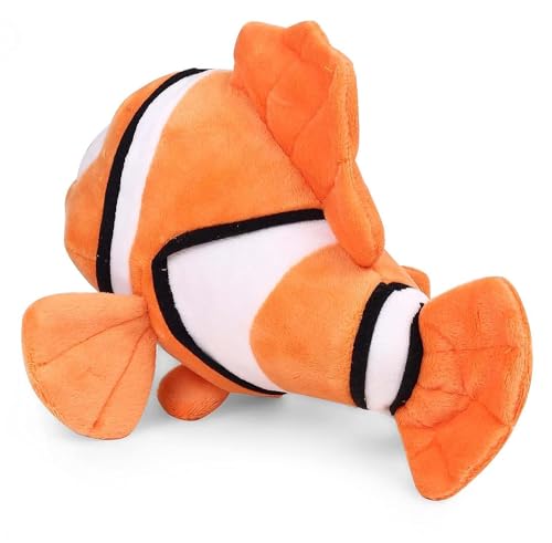 Image of HUG 'n' FEEL SOFT TOYS - Orange Clown Fish 25cm Plush Toy | Nemo Style Soft Toy for Kids, Girls & Boys | Ultra Soft, Huggable, Cuddly Stuffed Animal | Birthday & Gift for Valentine's Day