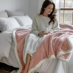   Waterproof-Blanket-for-Bed-Intimacy-Love-Blanket-Waterproof-Water-Absorbent-Blanket-Intimacy-Blanket-Sherpa-Throw-Pink-Beige-40x50