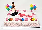 Super Hero Wonder Woman Birthday Cake Topper with Decorative Accessories (Unique Design)