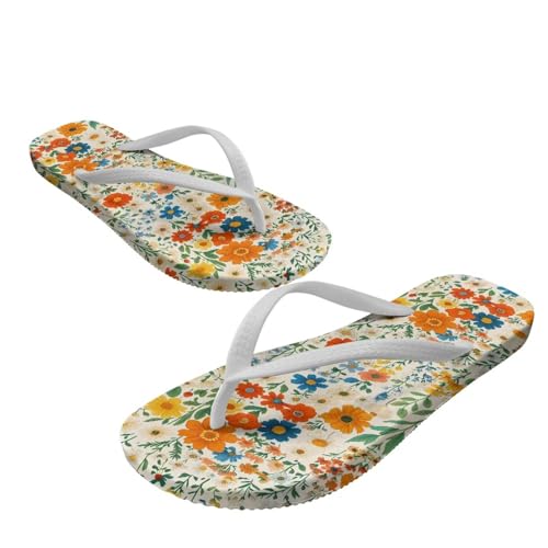 Ocwfudsx Chanclas para mujer, suaves, ligeras, antideslizantes, para playa, piscina, baño, sandalias planas para mujer, sandalias planas para mujer, correa blanca, Jardín, 42 EU