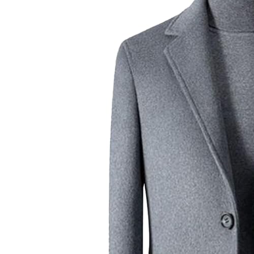 Maiyifu-GJ Men's Full Length Trench Coats Slim Fit Single Breasted Long Wool Coat Fall Winter Warm Casual Business Overcoat3