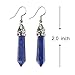 KISSPAT Natural Lapis Lazuli Earrings, Healing Point Crystal Gemstone Chakra Dangle Earrings