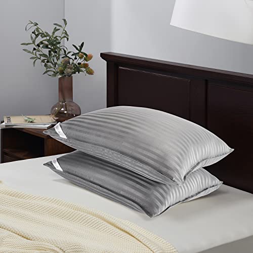 Basic Beyond King Size Pillows For Sleeping - Soft Down Alternative Pillows Luxury Hotel Collection Bed Pillows Set Of 2, Grey, 20X36 Inches #TOP6
