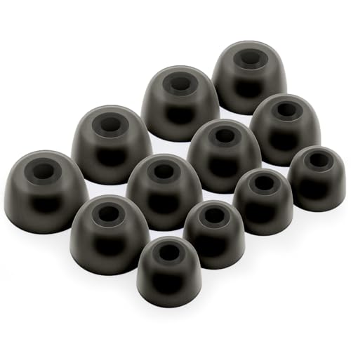 Okuli Set of 12 Silicone EarBuds Ear Tips For Jabra Elite 3, 5, 7, 65t, 75t Earphones in Black