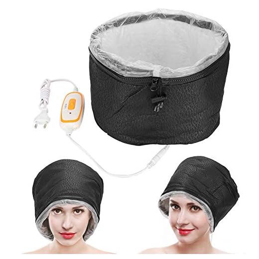 Hår ångkokare, värmebehandling skönhet ångkokare, närande hårvård mössa, elektrisk hår hatt perfekt för hår spa hem EU-kontakt 22V