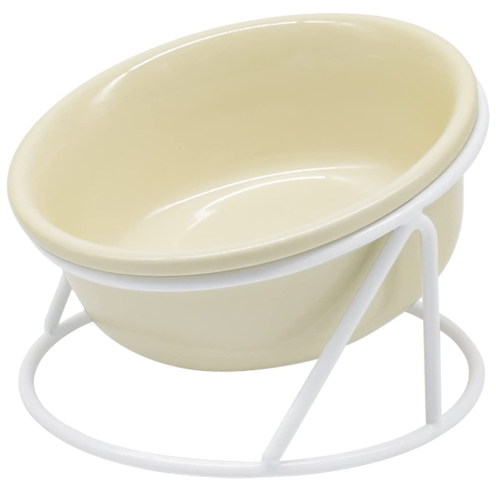 Amazon | Athvcht 猫 食器 猫 みずのみ皿 陶器 15度の傾斜 猫 フード
