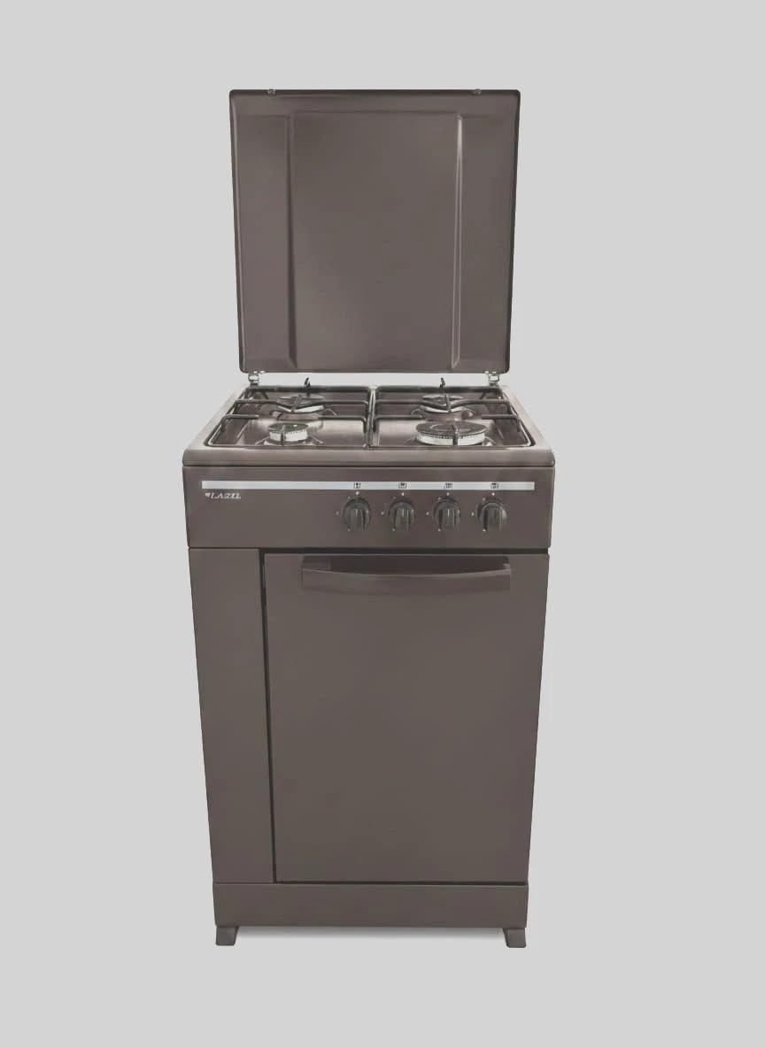 LAREL Cucina a Gas Fornello 4 Fuochi Mobile Portabombola Marrone Valvole di Sicurezza Accensione Elettronica GPL/METANO MOB.S413MW