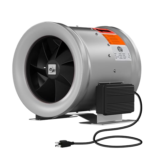 HYITO 12 inch Inline Duct Fan 1900 CFM Constant Speed Ventilation Exhaust Fan - for Heating/Cooling Booster, Grow Tents, Hydroponics, with NSK/SKF Bearings, ETL Listed