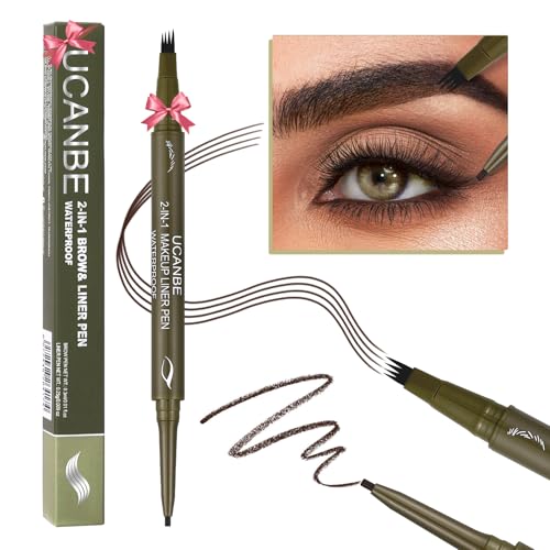 UCANBE Lápiz de cejas dual con delineador gel Classic Brown miniatura 1