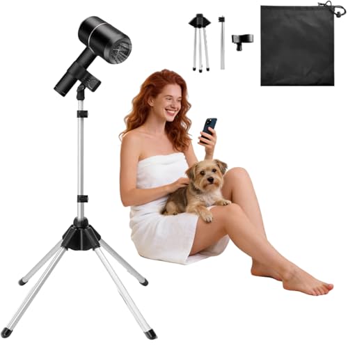 Funvalley Surperfect Adjustable Hair Dryer Holder, 29-59 Inch Hands-Free Stand with Tripod...