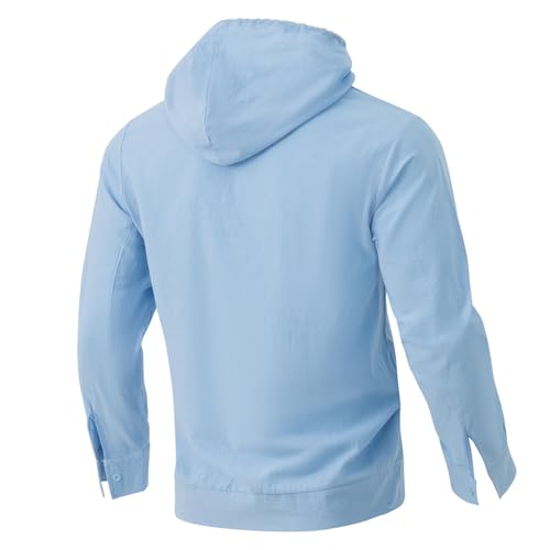 evzosrz Mens Hoodies Linen Casual Pullover Long Sleeve Hooded Sweatshirt Lightweight Gym Hoodie Shirt with Kanga Pocket3