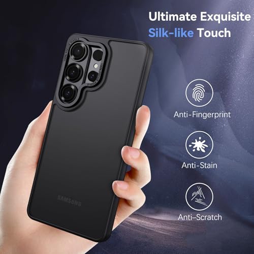 Image of DIZORO Polycarbonate Matte Case Compatible with Samsung S26 Ultra 5G Translucent Frosted Hard Back Phone Case Anti-Fingerprint Anti-Slip Shockproof Protective Case Back Cover -Black