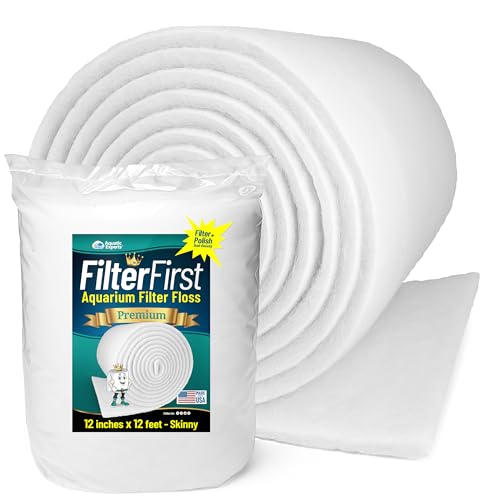 Image of Aquatic Experts Aquarium Filter Floss for Fish Tank Filters - FilterFirst Aquarium Filter Pad - Media Roll for Crystal Clear Water, 12 inch x 12' x to Thick