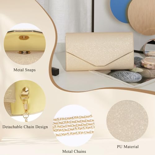 Image of UBAYMAX Clutch Purses for Women Formal Dressy Evening Handbags Crossbody | Sparkly PU Leather Envelope Clutch Bag Fancy Small Shoulder Bag for Wedding Party Cocktail Prom Engagement Formal Occasions