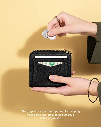 Leather Wallet for Woman RFID Blocking Bifold Small Compact Wallets Zipper Pocket Purse Large Capacity Card Hold Case with ID window3