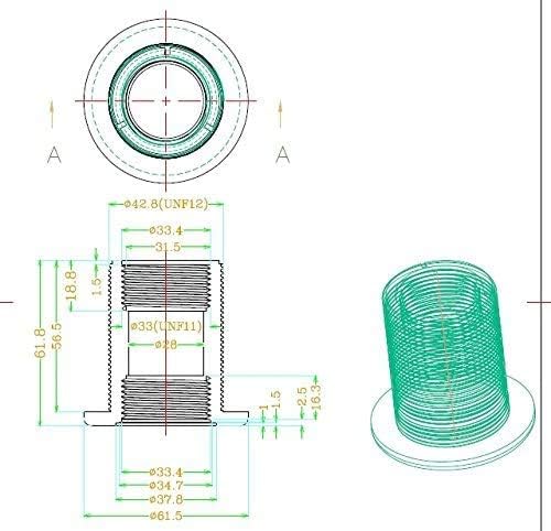 1" bulkhead slip x slip NPT Standard 2-Pair (4-Pack) NBR Rubber Gasket