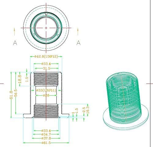 1" Bulkhead Slip X Slip Npt Standard 2-Pair (4-Pack) Nbr Rubber Gasket #TOP5