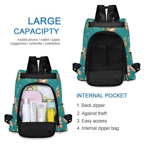 Sac à dos paresseux en polyester avec fermeture éclair antivol - 3