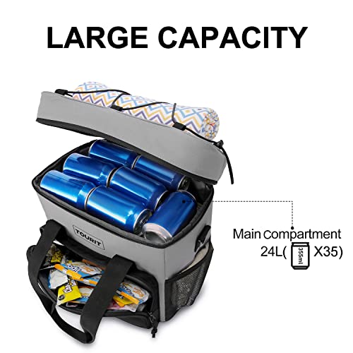 Image of TOURIT Small Soft Cooler Bag Insulated, 24 /35 /46-Can Lunch Cooler Bag, Ice Chest, 14.6 /24 /32L Leakproof & Portable Coolers for Picnic, Beach, Camping, Work, Travel, Trip