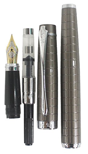 Sipliv Deluxe Business Fountain Pen 9103, Grid Pen Body, Gray #TOP4
