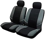 Nylon Sakura SS3633 - Juego de fundas para asientos delanteros de coche, color negro y gris, 2 Piezas