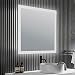 Neptune 39 in. x 30 in. Frameless LED Bathroom Mirror | Built in Defogger Adjustable LED Wall Mount Vanity Mirror with Touch Button | Sturdy Silver Aluminum Mirror ETL Certified | BA-LMDFX009AL