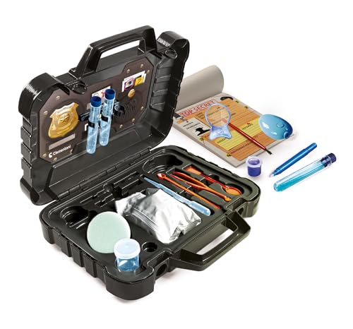 Clementoni Wissenschaft und Spiel Lab – Detektivkoffer für Kinder ab 8 Jahren, Wissenschaftsspiel mit UV-Taschenlampe, Vergrößerungsglas und Anderen Werkzeugen, Made in Italy, 19386