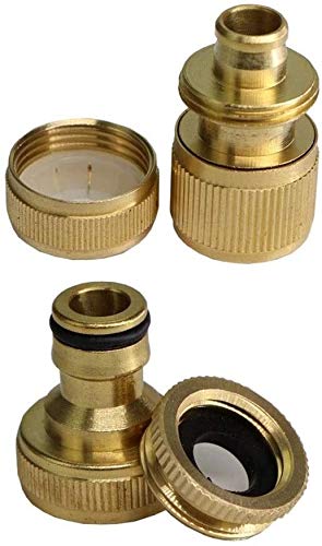 Raccordi filettati 1 set / 2 pezzi Adattatore per acqua da giardino in ottone G1/2 '' 3/4 '' Filettatura ucet Connettore ad innesto rapido, tubo da 1/2 pollice Pistola ad acqua Raccordi per lavatrice