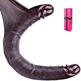 45,5 * 4,5 cm Schwarzer beweglicher doppelseitiger Dildo,Realistischer Silikon-Doppelseitiger dicker Dildo mit riesigem Penis,XXL dicker Analdildo G-Punkt langer Penis,Geeignet für homosexuelle Paare