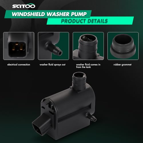 Image of SCITOO Windshield Washer Pump Replacement For Kia For Forte | Direct fit for 2011-2016 For Kia For Forte|2010-2016 For Kia For Forte Koup|Replaces OE 98510-2K000|98510FD100|With Grommet