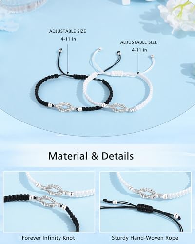 Image of YELUWA 2 Pcs Mother Daughter /Son Bracelets, Mothers Day Gifts, Back to School Gift, First Day of School Gifts, Lovely Charm Bracelets Set Mommy and Me Jewelry with Gift Box Wish Card