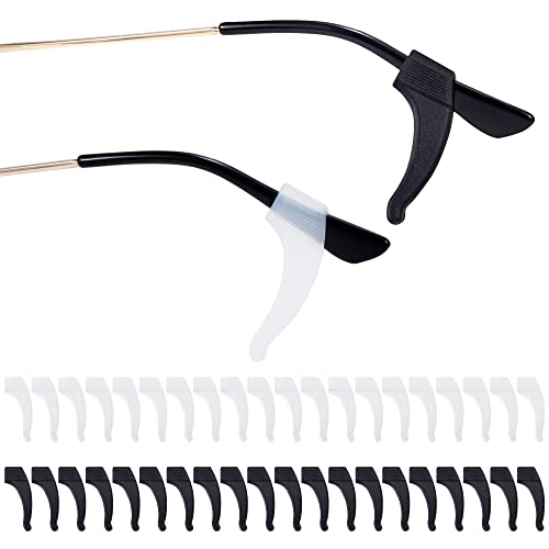 HOLEMZ Crochets D'oreille de Lunettes Silicone Antidérapant pour Lunettes Confortable Support Souple Coussins pour Pointe de Temple Lecture Sport Verres Spectacles 20 Paires Cover