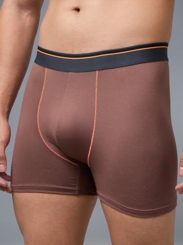 Image of TECHNOSPORT Men's Colorblock Trunks Underwear with ElastoLITE 4 Way Stretch Lightweight Breathable Moisture Wicking Soft Anti Odour Anti Microbial Comfort Fit Boxer Briefs Innerwear for Men