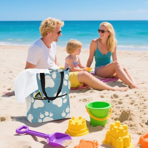 Bolsas de mano para niños con huellas blancas para biblioteca y escuela 7