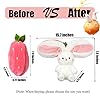 YOUBLEK Bunny Stuffed Animal,Strawberry Reversible Cuddle Bunny Plush Doll with Zipper Cute Soft Rabbit Toys Pillow for Kids and Adults Easter Bunnies Plushies Gifts (Strawberry, 7.09 inches) #2