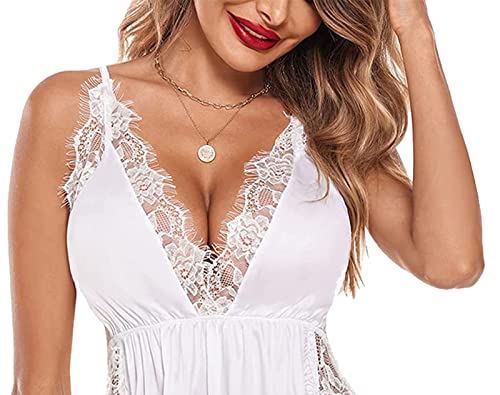 Image of FIMS - Fashion is my style Women's Satin Above The Knee Babydoll Lingerie Set Regular Nightgown