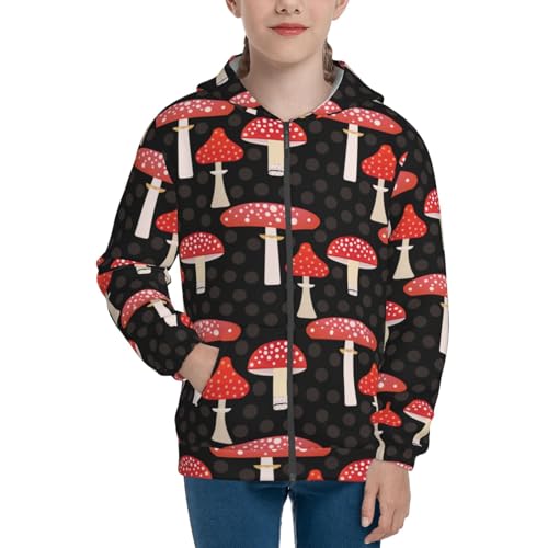 Forest Mushrooms Kid Hoodies Boys Zip Up Sweatshirts Girls Pullover with Pocket3