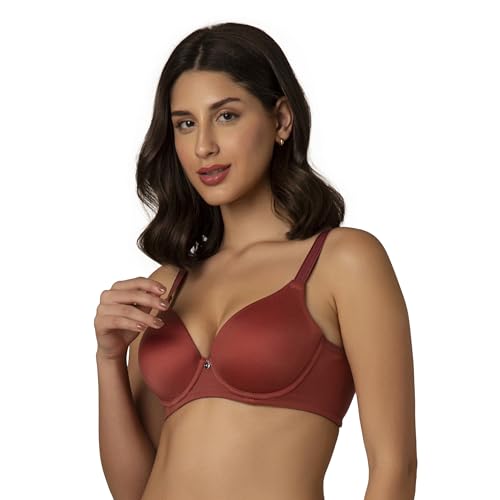 Image of Amante Padded Wired Full Coverage Adjustable Straps Classique Elegance T-Shirt Bra F0013 (Beige) (42DD)