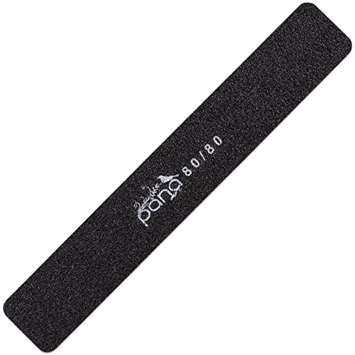 Pana Jumbo Double-Sided Emery Nail File For Manicure, Pedicure, Natural, And Acrylic Nails - Black (Grit 80/80) - 50 Piece Pack #TOP7