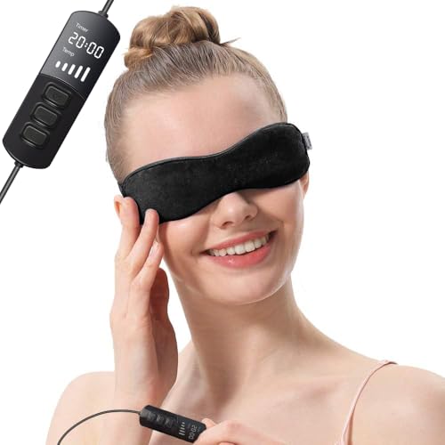 Aroma Season Heated Eye Mask, Great for Blepharitis and Dry Eyes Treatment, Relieve Dry Eye Syndrome, MGD and Styes (Black)