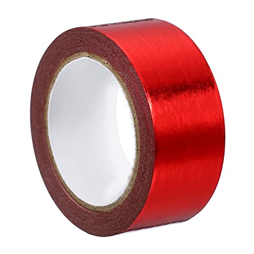 Cinta washi roja autoadhesiva metalizada de 15mm para decoración