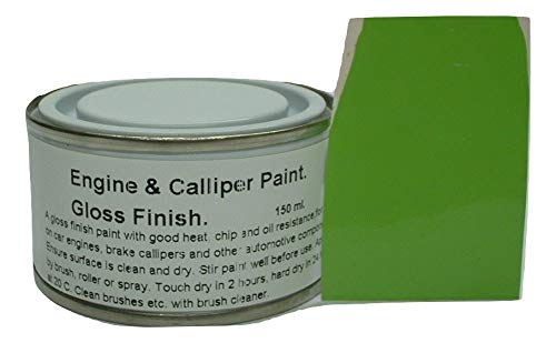 1 x 150ml Lime Green Heat Resistant Gloss Brake Calliper and Engine Block Paint. Caliper Engine Bay