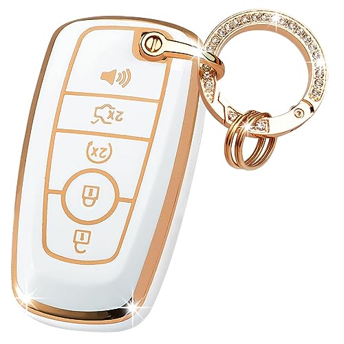 Coque de clé Ford blanche OLLEN pour retrouver facilement vos clés de voiture