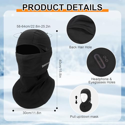 TAGVO Pasamontañas de Invierno Térmico Deportes Unisex, pasamontañas de Lana de Elástico Transpirable, Gorro Máscara de Esquí Bici Snowboard Ciclismo Balaclava Full Face Mask para Hombres y Mujeres - imagen 5